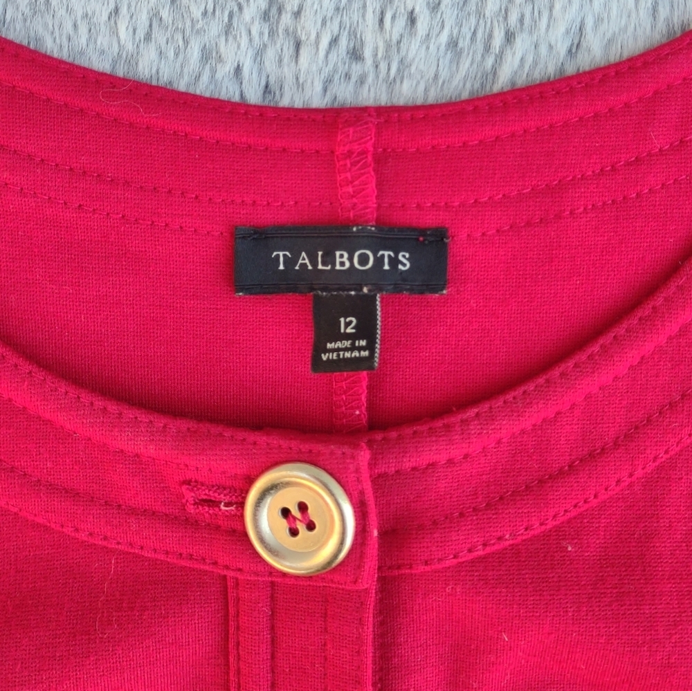 Talbot's Knit Stretch Sheath Dress 12 Red - Picture 3 of 12